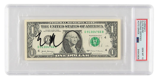 Elon Musk signed dollar bill for sale at RR Auction - The Memorabilia Club