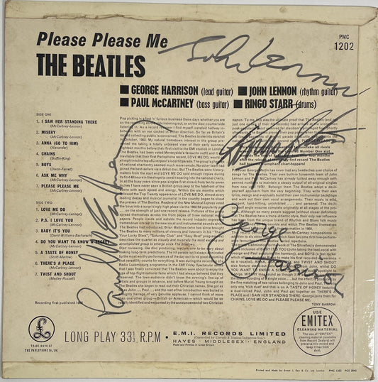 The Beatles autographed Please Please Me album