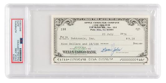 Steve Jobs signed cheque smashes estimate at RRAuction - The Memorabilia Club