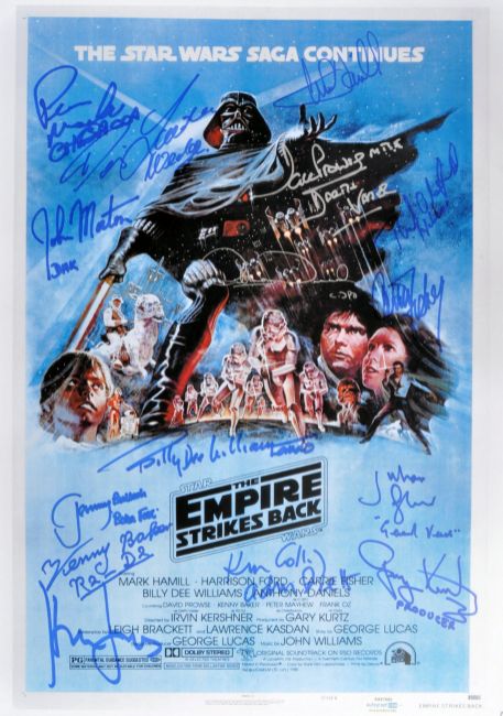 The Empire Strikes Back cast signed poster to auction for £5,000 - The Memorabilia Club