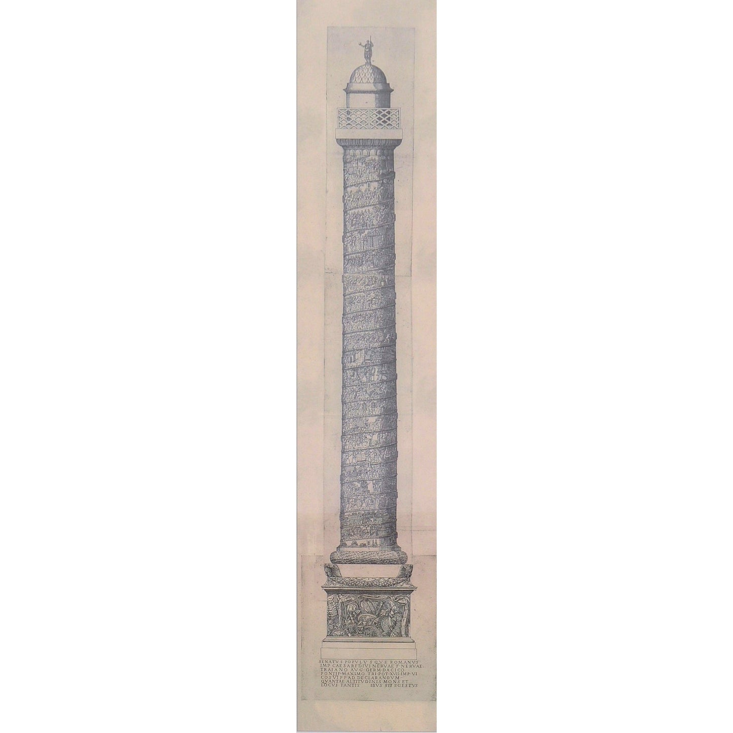Architectural memorabilia - rare reproductions of engravings of the Louvre and Trajan's Column in Rome - The Memorabilia Club