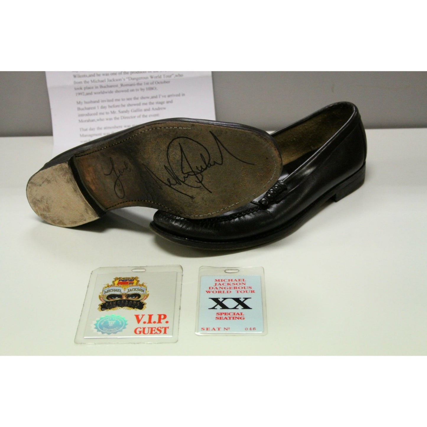 Michael Jackson memorabilia - owned, stage worn, autographed shoes - The Memorabilia Club