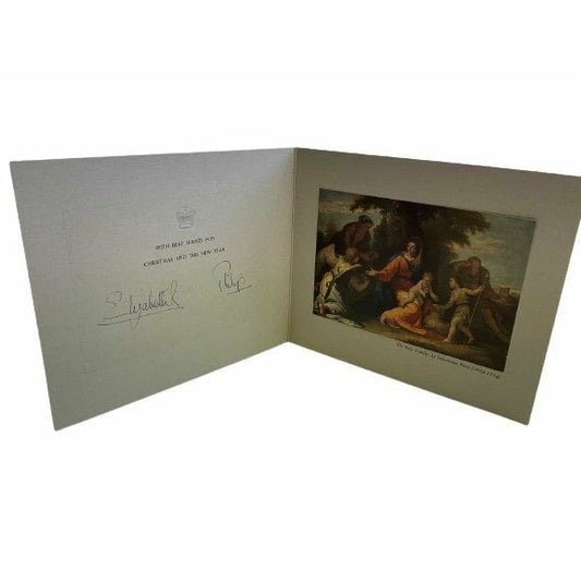 Queen Elizabeth II autographed 1958 Christmas Card - The Memorabilia Club